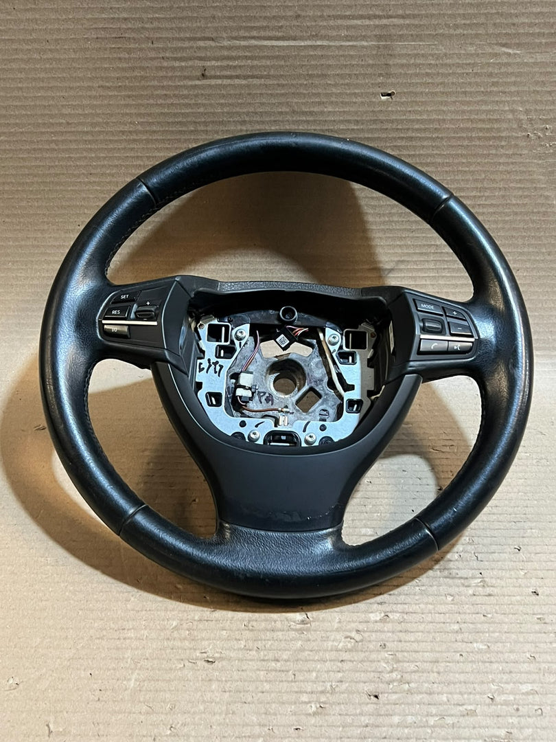 BMW 5 7 Series F10 F11 F07 F01 F02 Leather Multifunction Steering Wheel 6102364 OEM
