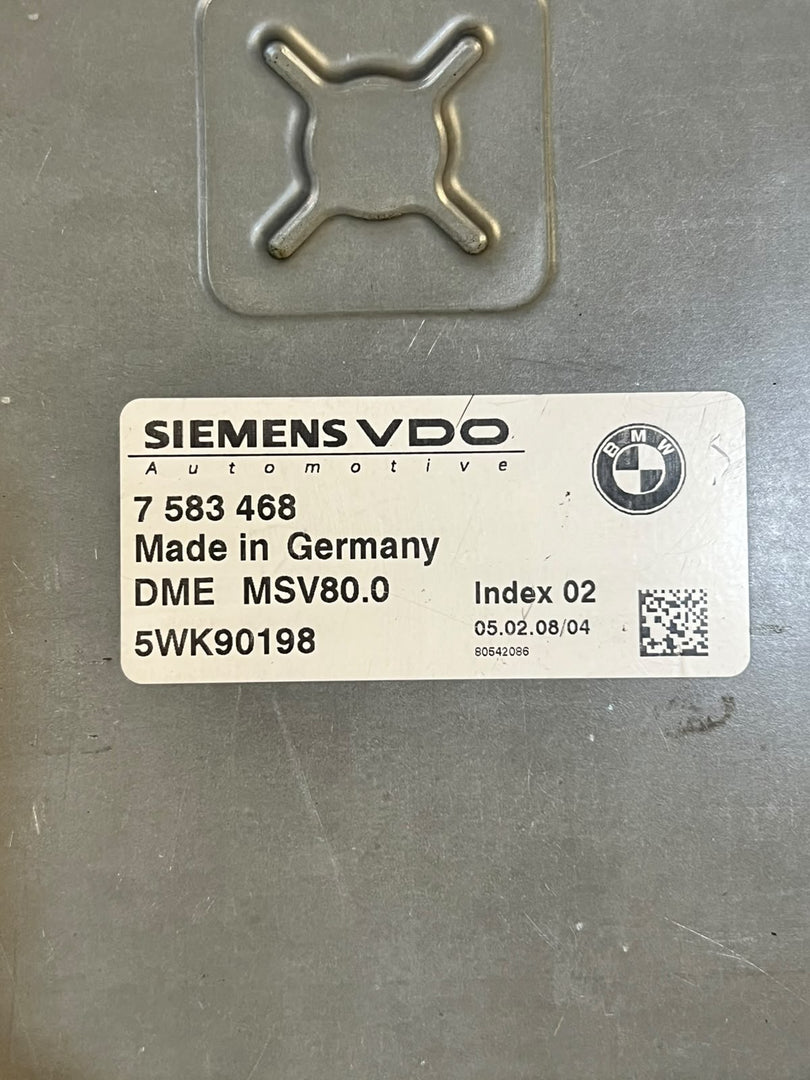 2008 BMW X5 E70 N52N 3.0L Engine ECU DME MSV80.0 7583468 OEM