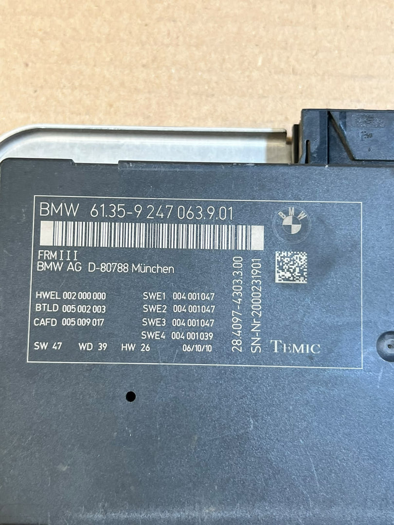 BMW 5 6 7 Series F10 F12 F13 F01 F02 X3 F25 X4 F26 FRM3 Module 9247063 OEM