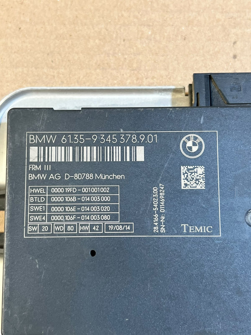 BMW X3 F25 X4 F26 FRM III Footwell Light Control Module 9345378 OEM