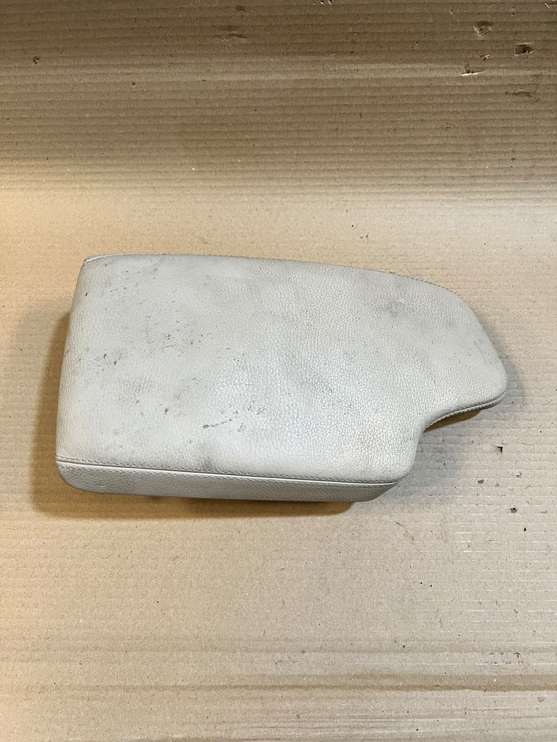 BMW Center Console Armrest Lid White Leather Storage Cover OEM