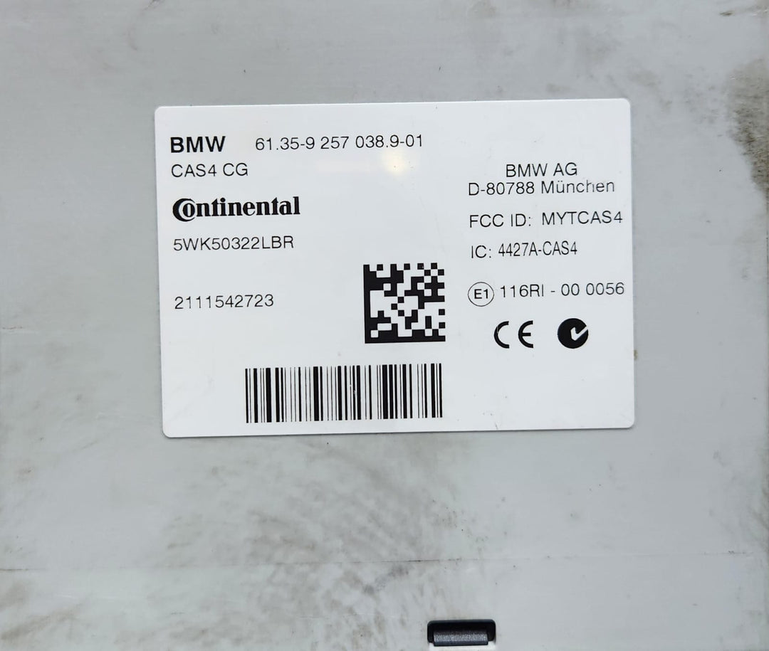 09-16 BMW 5 Series CAS Control Unit 9257038 5 Series F10 F11 N52